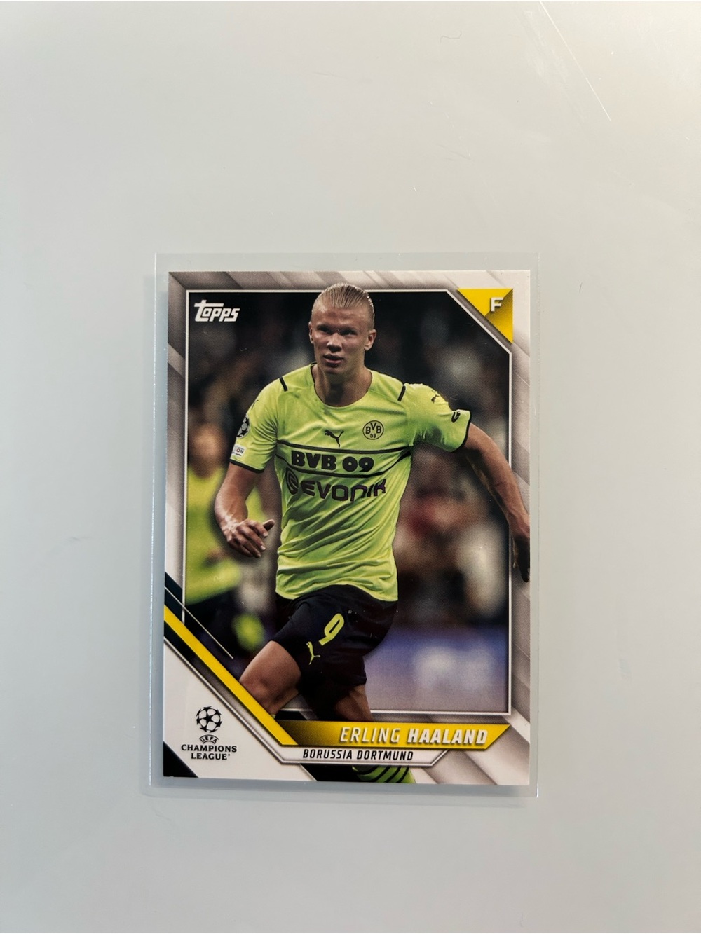Topps Erling Haaland Borussia Dortmund Soccer Card - Neon Yellow Kit